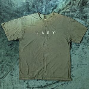 Obey T Shirt Mens Large Green Vintage Style